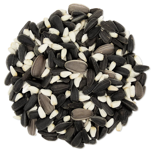 Duncraft Cardinal Blend Wild Bird Seed, 5-lb bag, featuring a nutritious mix of black and white seeds, ideal for attracting cardinals and grosbeaks.