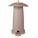 Earthy Seed Feeder with roof made from recycled nut husks or straw, cylindrical design, includes twine hanger, easy-fill top, suitable for year-round outdoor use.
