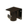 Black metal bird house flat mount and side mount bracket with a knob on a white background. 