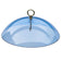 Blue Weather Dome with brass hanger, hook, and metal ring, designed to shield bird feeders from rain and snow, measuring 10-1/2 inches in diameter.