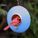 Round Fly-Thru Bird Feeder with copper finish, featuring large perches, drainage holes, and an easy-fill design. Holds 1.5 pounds of seed.