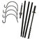 Super Tall Quad Hanger featuring a group of black metal rods forming a heavy-duty, rust-resistant 90-inch pole with four arms for hanging feeders or flowers.