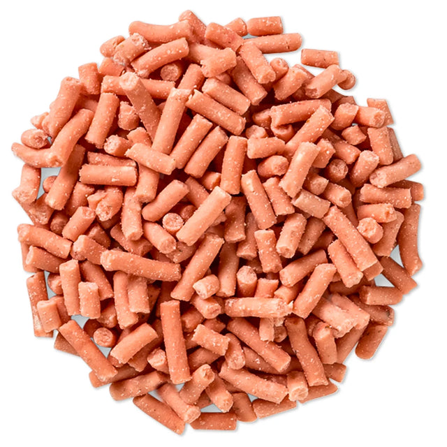 Suet To Go Berry Pellets, bite-sized suet for birds, shown in a close-up pile. Ideal for mixing with seed, offering high-energy nutrition.
